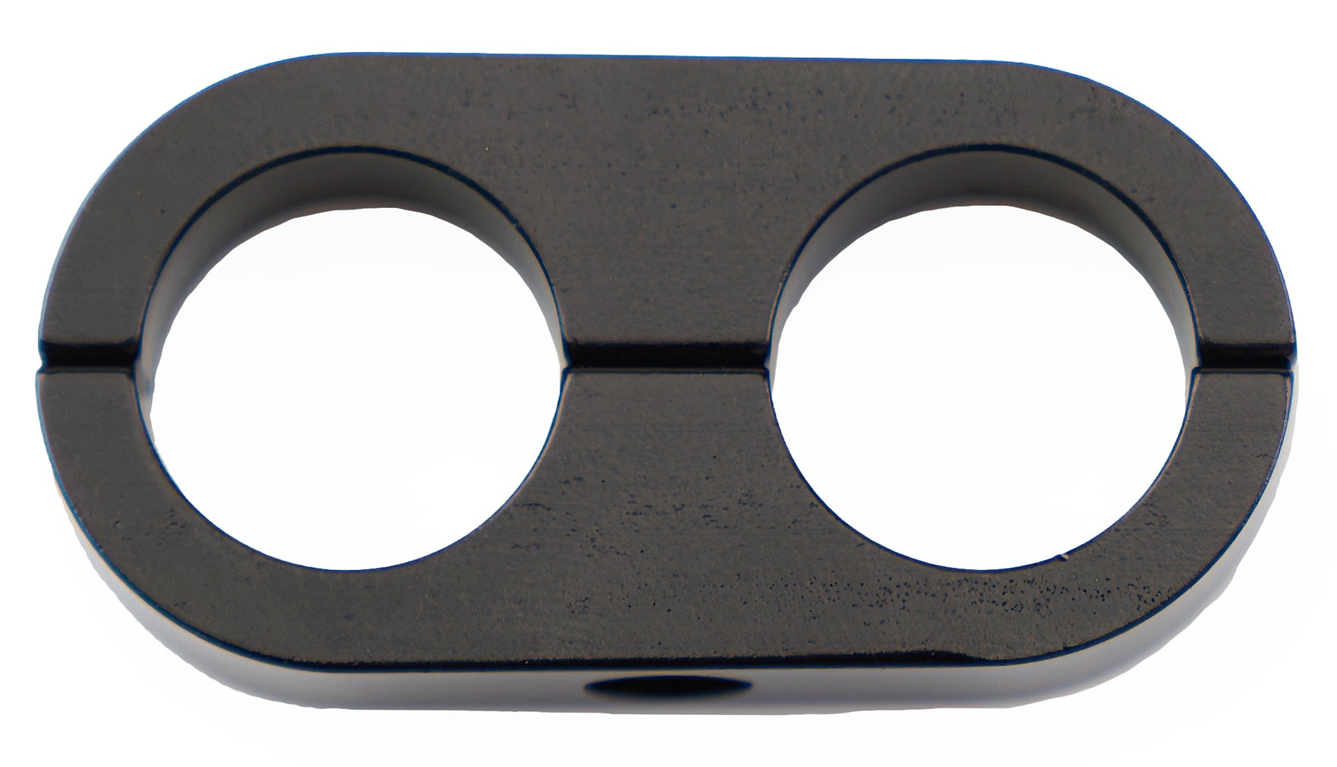 Billet Specialties Hose / Tube Separators - Two 0.625 in Holes - Stainless Hardware - Aluminum - Black Anodized - Each