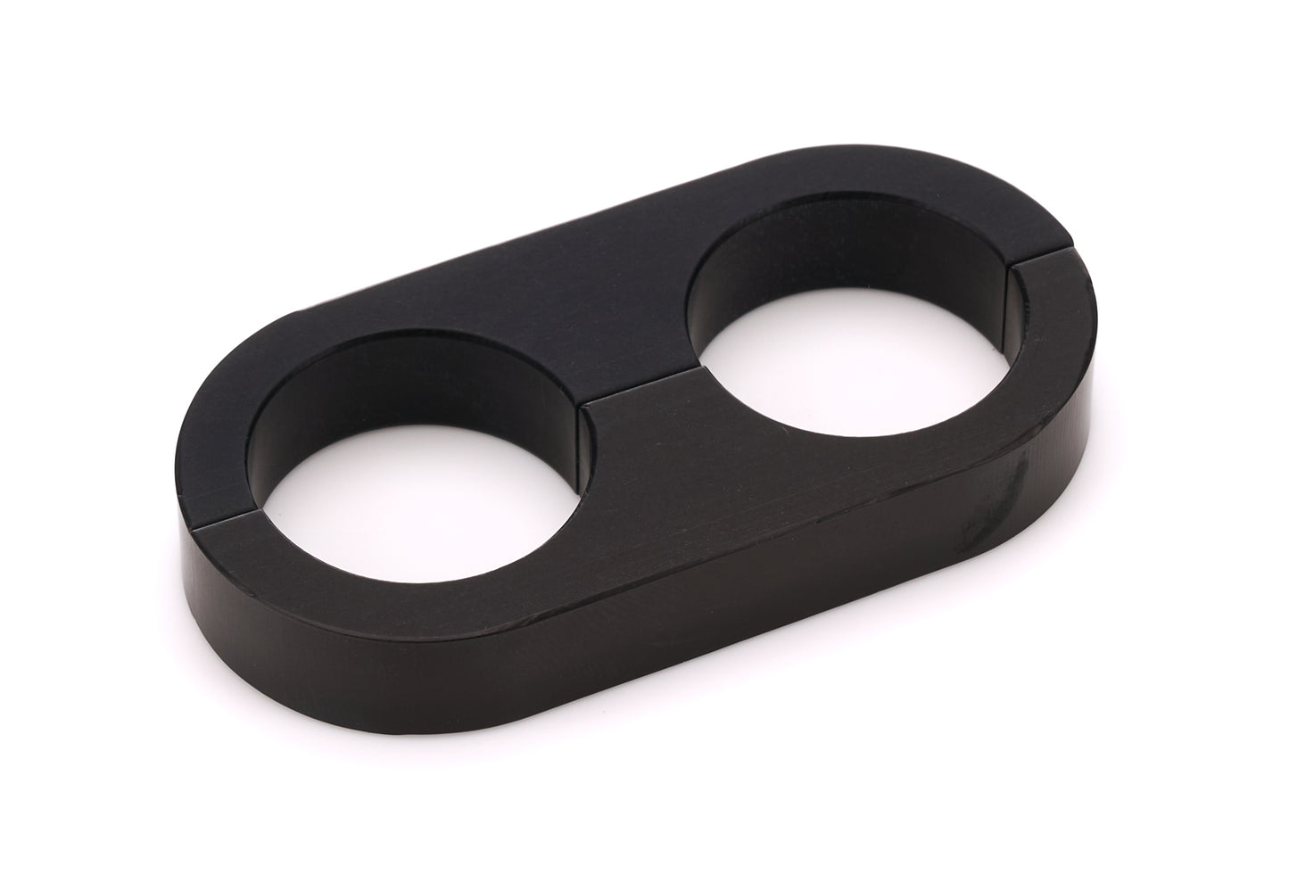 Billet Specialties Hose / Tube Separators - Two 0.906 in Holes - Stainless Hardware - Aluminum - Black Anodized - Each