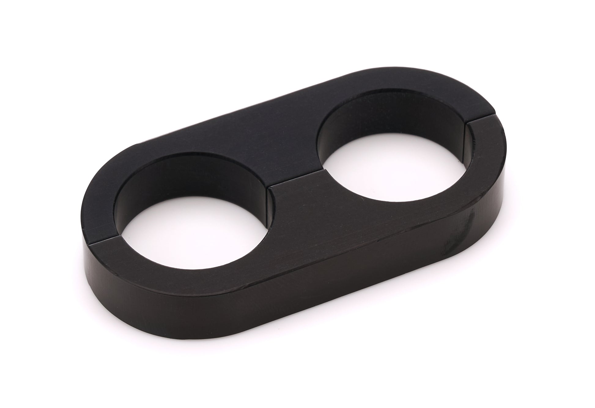 Billet Specialties Hose / Tube Separators - Two 0.906 in Holes - Stainless Hardware - Aluminum - Black Anodized - Each