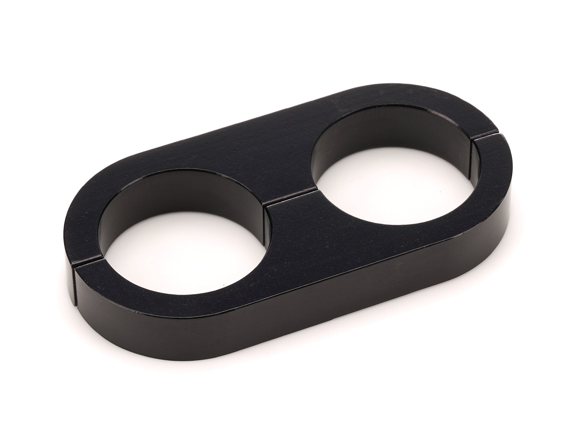 Billet Specialties Hose / Tube Separators - Two 1.015 in Holes - Stainless Hardware - Aluminum - Black Anodized - Each