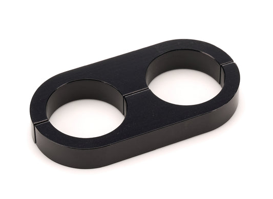 Billet Specialties Hose / Tube Separators - Two 1.015 in Holes - Stainless Hardware - Aluminum - Black Anodized - Each