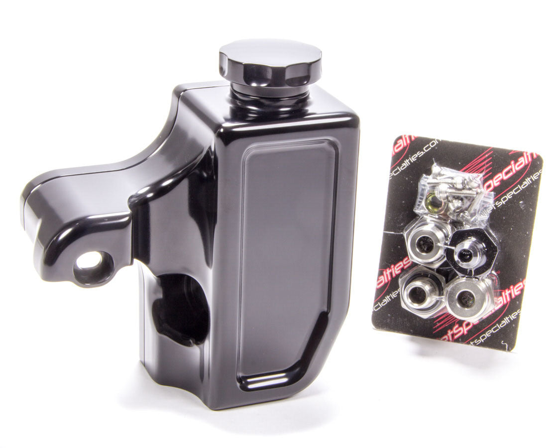 Billet Specialties Power Steering Reservoir - Bolt-On - 8.5 oz - 6 AN Male Inlet - Aluminum - Black Anodized - Billet