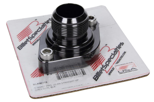 Billet Specialties Water Neck - Straight - 20 AN Male - Hardware / O-Ring Included - Aluminum - Black Anodized - Small