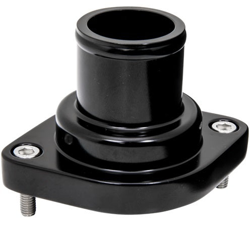 Billet Specialties Water Neck - Straight - 1-1/2 in ID Hose - O-Ring - Stainless Hardware - Aluminum - Black Anodized