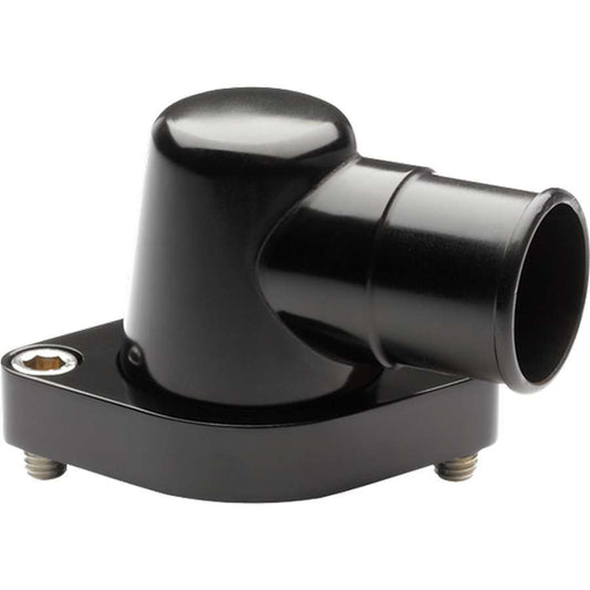 Billet Specialties Water Neck - 90 Degree - 1-1/2 in ID Hose - O-Ring - Stainless Hardware - Aluminum - Black Anodized