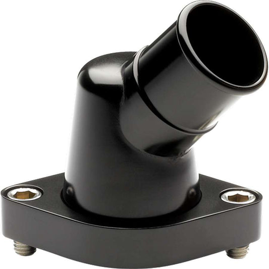 Billet Specialties Water Neck - 45 Degree - 1-1/2 in ID Hose - Swivel - O-Ring - Stainless Hardware - Aluminum - Black