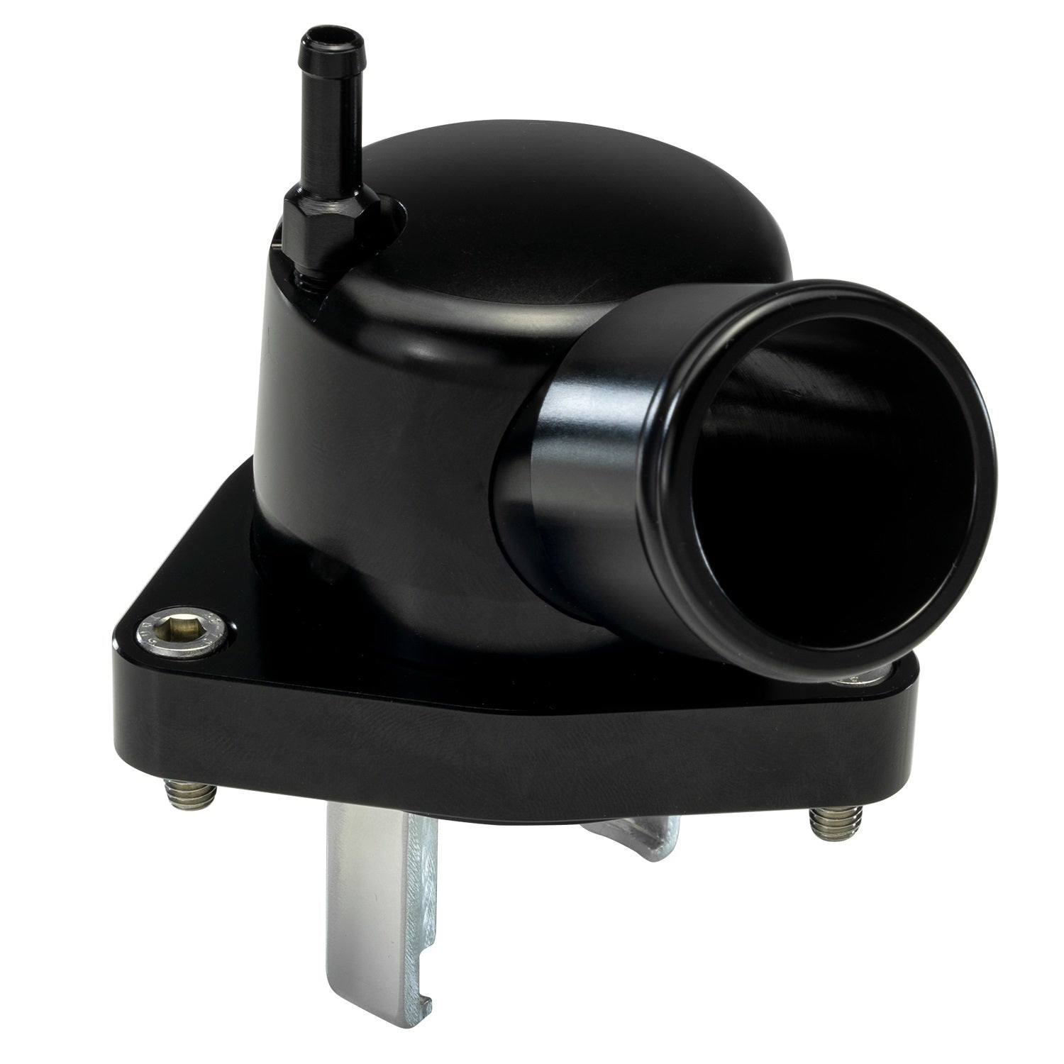 Billet Specialties Water Neck - 15 Degree - 1-1/2 in Hose Barb - Swivel - O-Ring - Stainless Hardware - Aluminum -