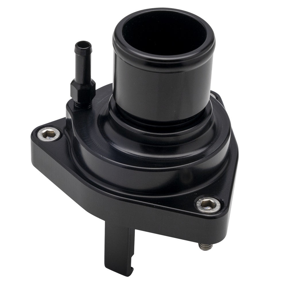 Billet Specialties Water Neck - Straight - 1-1/2 in Hose Barb - Fixed - O-Ring - Stainless Hardware - Aluminum - Black