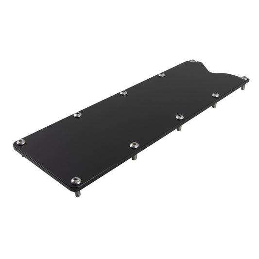Billet Specialties Valley Cover - 0.25 in Thick - Stainless Hardware - Aluminum - Black Anodized - GM LS-Series - Each