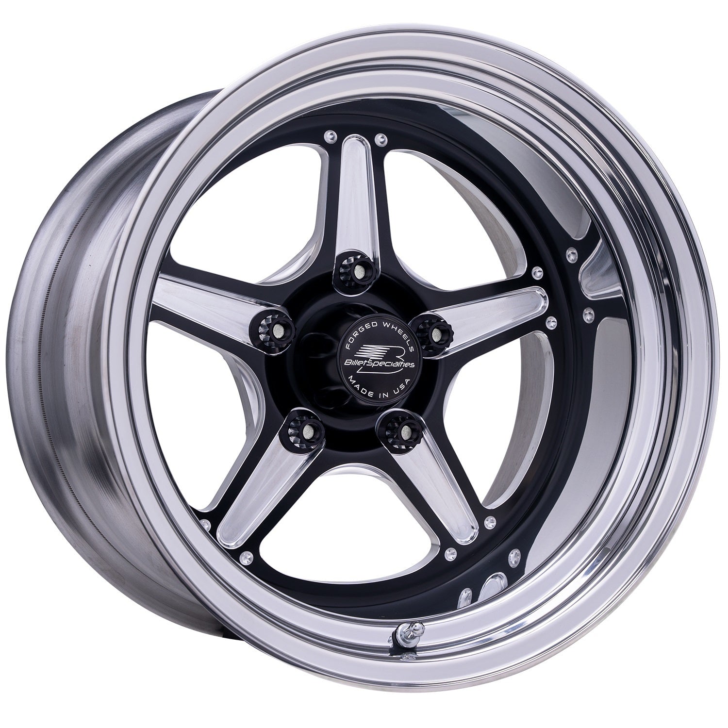 Billet Specialties Wheel - Street Lite - 15 x 10 in - 3.500 in Backspace - 5 x 4.75 in Bolt Pattern - Aluminum - Black