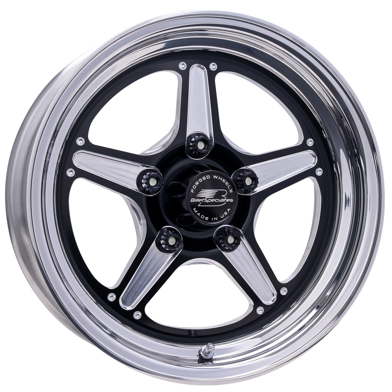 Billet Specialties Wheel - Street Lite - 15 x 4 in - 1.625 in Backspace - 5 x 4.75 in Bolt Pattern - Aluminum - Black