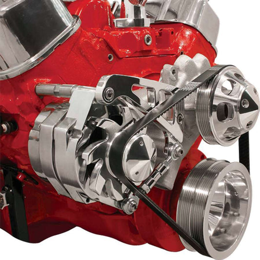 Billet Specialties Alternator Bracket - Passenger Side - Mid Mount - Head / Water Pump Mount - Aluminum - Polished -