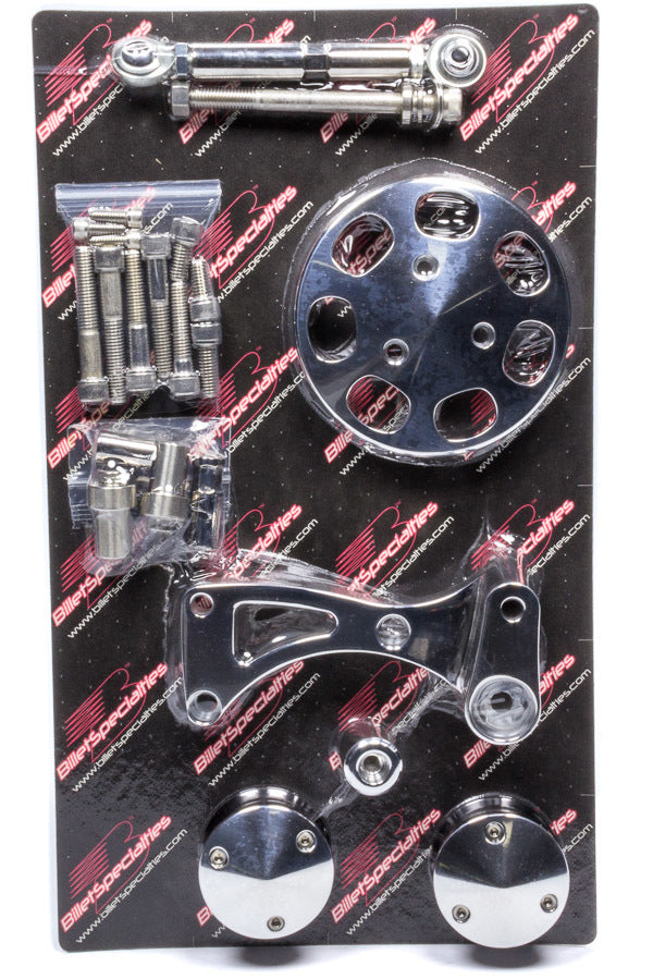 Billet Specialties Air Conditioning Bracket - Driver Side - Head Mount - Aluminum - Polished - Sanden 508 Compressor -