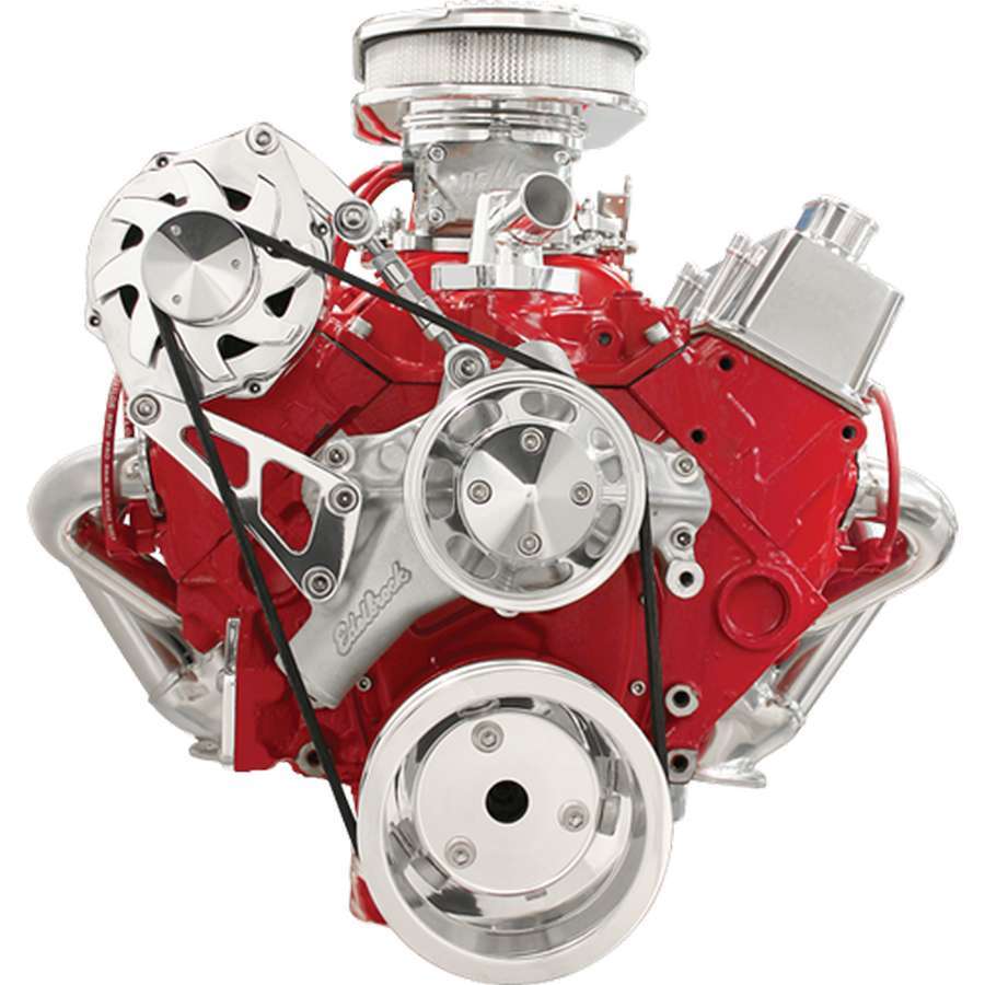 Billet Specialties Pulley Kit - Conversion - 6-Rib Serpentine - Aluminum - Polished - Long Water Pump - Small Block