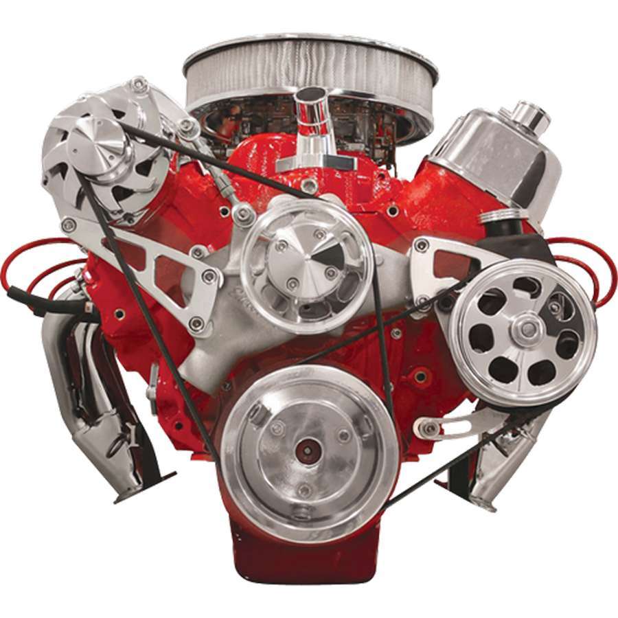 Billet Specialties Pulley Kit - Conversion - 6-Rib Serpentine - Aluminum - Polished - Long Water Pump - Big Block