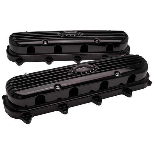 Billet Specialties Valve Cover - Ribbed - Hidden Coils / Filler Cap - Stainless Hardware - Billet Specialties Logo -
