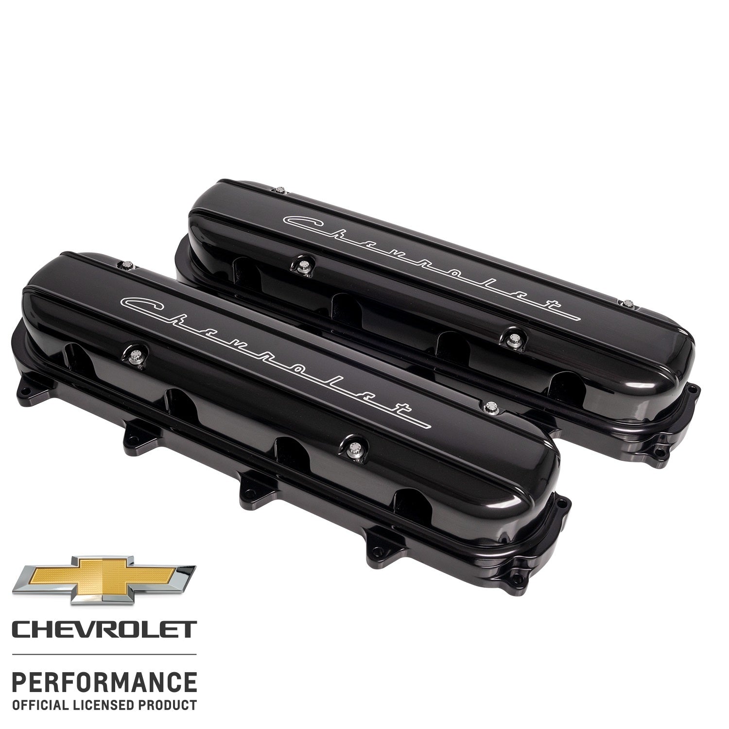 Billet Specialties Valve Cover - Hidden Coils / Filler Cap - Stainless Hardware - Chevrolet Script Logo - Aluminum -