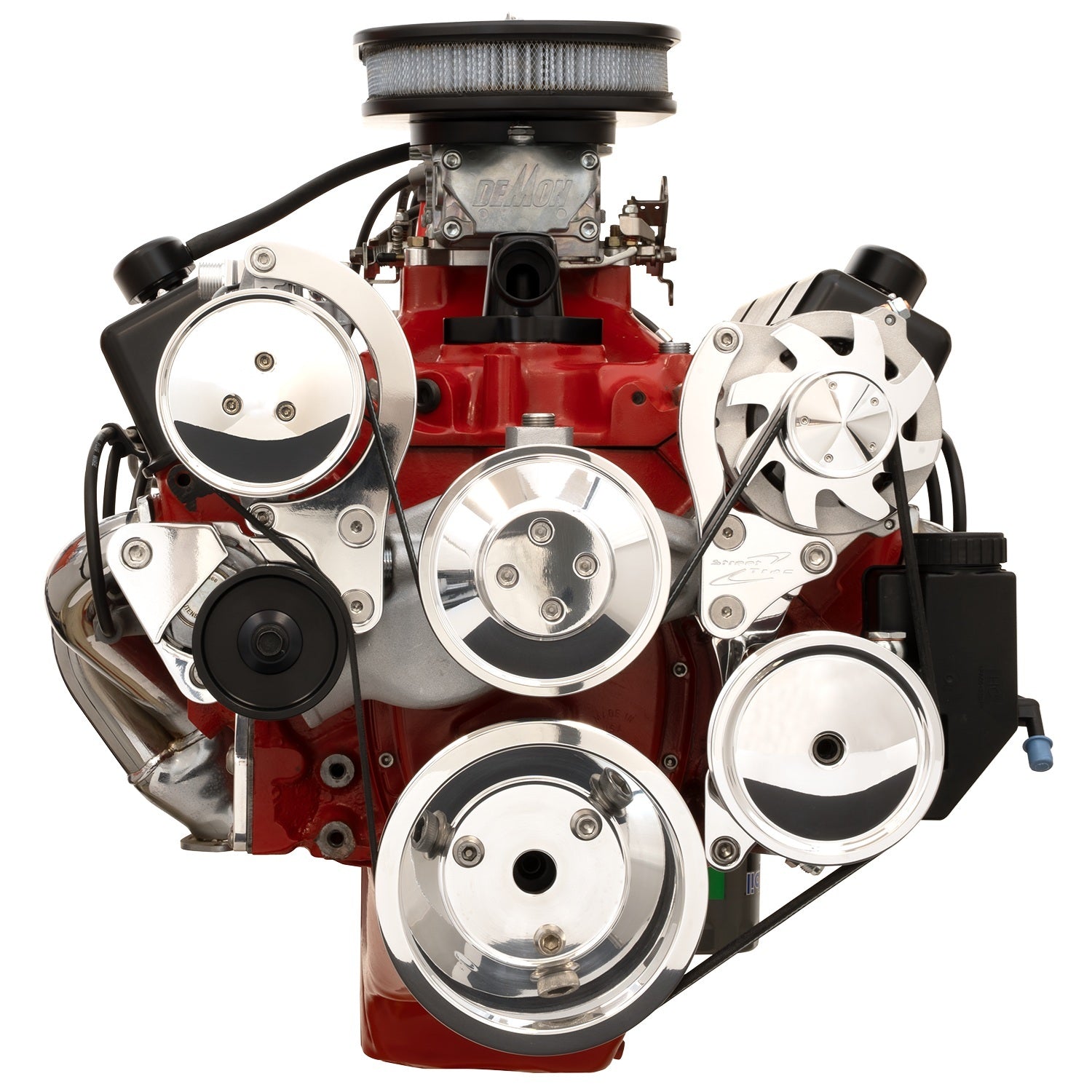 Billet Specialties Pulley Kit - Street Trac - Smooth - 6-Rib Serpentine - Aluminum - Polished - Small Block Chevy - Kit