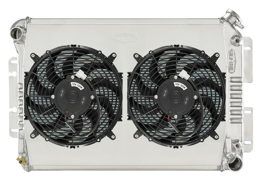 Cold Case Radiators Radiator and Fan - 31.25 in W x 18.5 in H x 3 in D - Dual Fans - Driver Side Inlet - Passenger