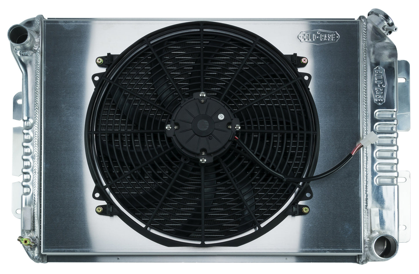 Cold Case Radiators Radiator and Fan - 31.25 in W x 18.5 in H x 3 in D - Driver Side Inlet - Passenger Side Outlet -