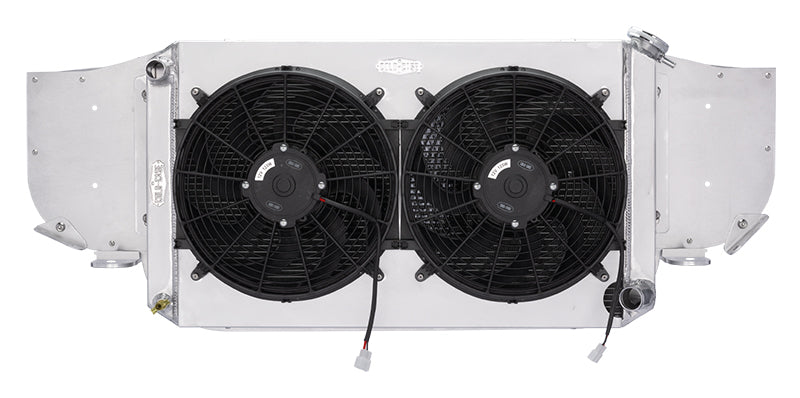 Cold Case Radiators Radiator and Fan - 31.25 in W x 18.5 in H x 3 in D - Driver Side Inlet - Passenger Side Outlet -