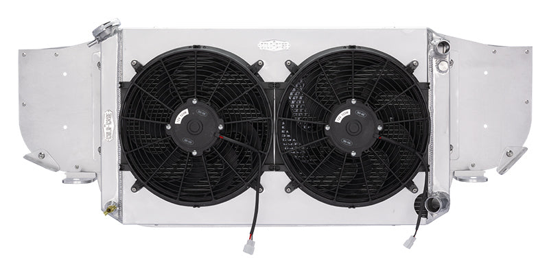 Cold Case Radiators Radiator and Fan - 31.25 in W x 18.5 in H x 3 in D - Driver Side Inlet - Passenger Side Outlet -