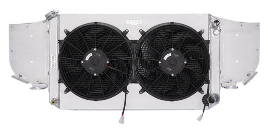 Cold Case Radiators Radiator and Fan - 31.25 in W x 18.5 in H x 3 in D - Driver Side Inlet - Passenger Side Outlet -