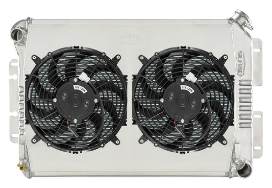 Cold Case Radiators Radiator and Fan - 31.25 in W x 18.5 in H x 3 in D - Driver Side Inlet - Passenger Side Outlet -