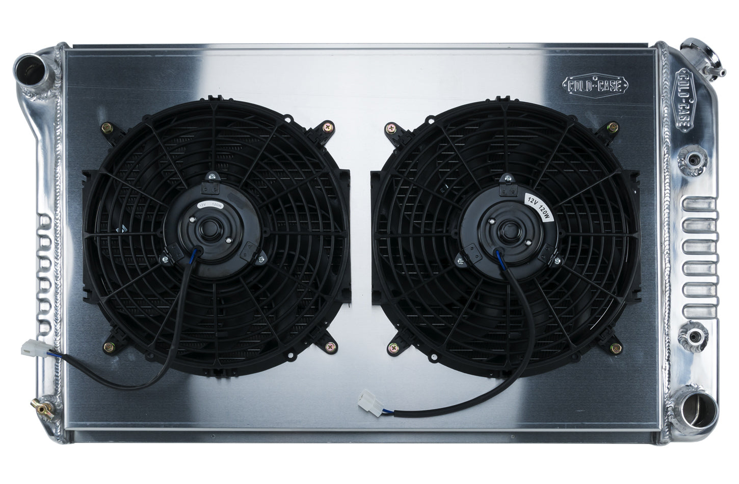 Cold Case Radiators Radiator and Fan - 32.5 in W x 19 in H x 3 in D - Dual Fans - Driver Side Inlet - Passenger Side