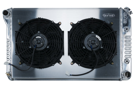 Cold Case Radiators Radiator and Fan - 32.5 in W x 19 in H x 3 in D - Dual Fans - Driver Side Inlet - Passenger Side