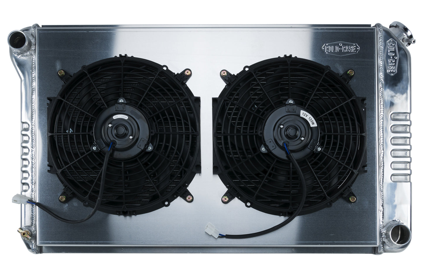Cold Case Radiators Radiator and Fan - 32.5 in W x 19 in H x 3 in D - Dual Fans - Driver Side Inlet - Passenger Side