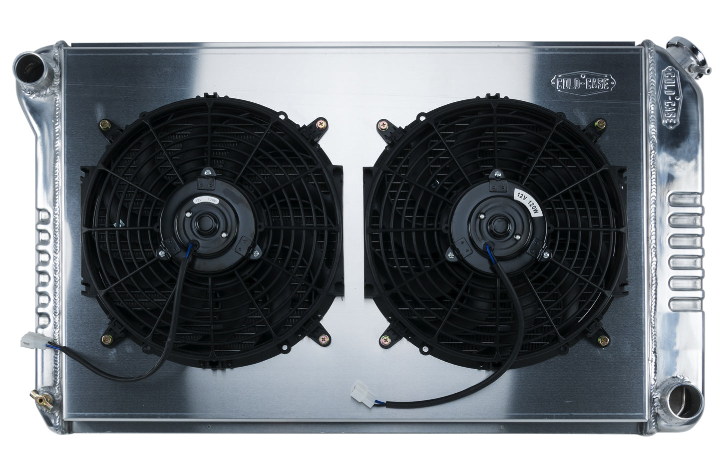 Cold Case Radiators Radiator and Fan - 32.5 in W x 19 in H x 3 in D - Dual Fans - Driver Side Inlet - Passenger Side