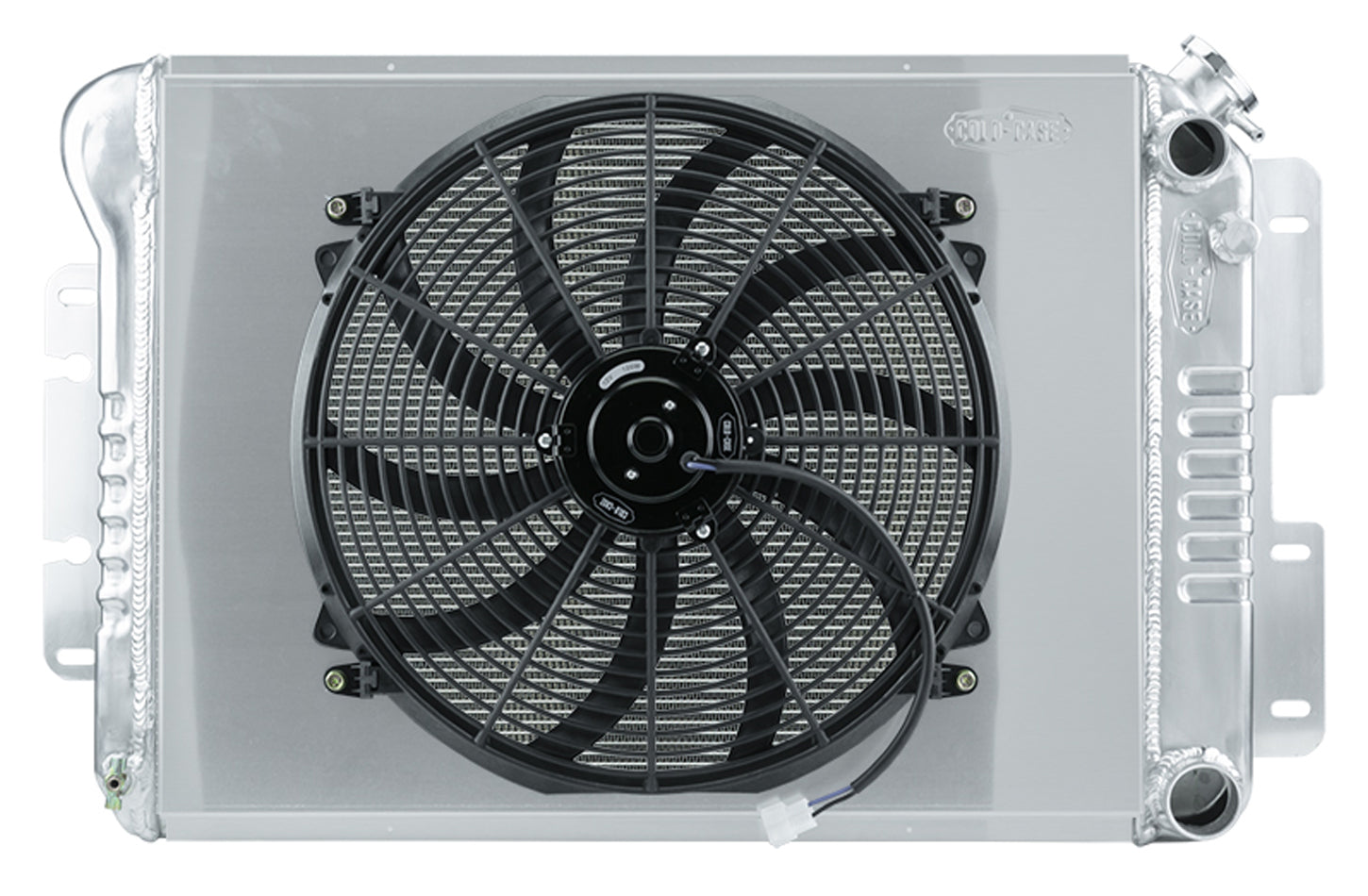 Cold Case Radiators Radiator and Fan - 30 in W x 19 in H x 6.75 in D - Passenger Side Inlet - Passenger Side Outlet -