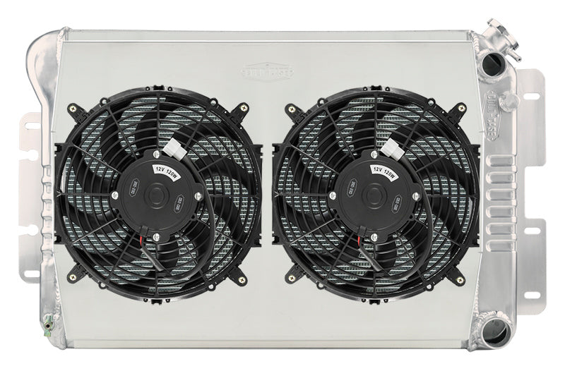 Cold Case Radiators Radiator and Fan - 30 in W x 19 in H x 6.25 in D - Dual Fans - Passenger Side Inlet - Passenger