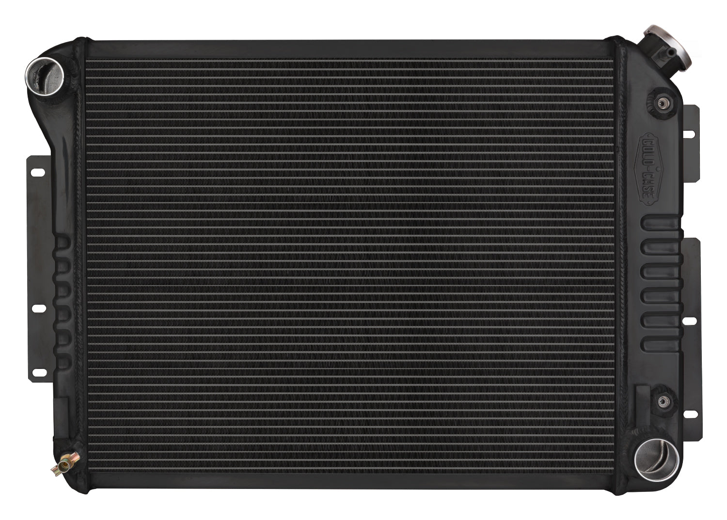 Cold Case Radiators Radiator - Black Night Rider Series - 28.8 in W x 18.5 in H x 3 in D - Driver Side Inlet -