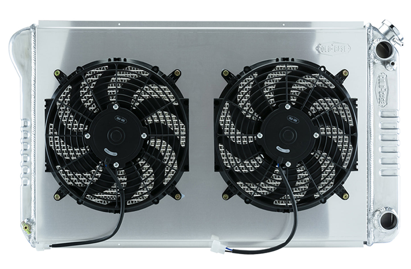 Cold Case Radiators Radiator and Fan - 33.2 in W x 19 in H x 3 in D - Dual Fans - Passenger Side Inlet - Passenger