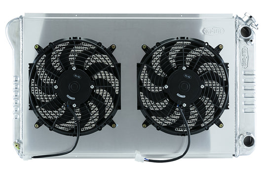 Cold Case Radiators Radiator and Fan - 33.2 in W x 19 in H x 3 in D - Dual Fans - Passenger Side Inlet - Passenger