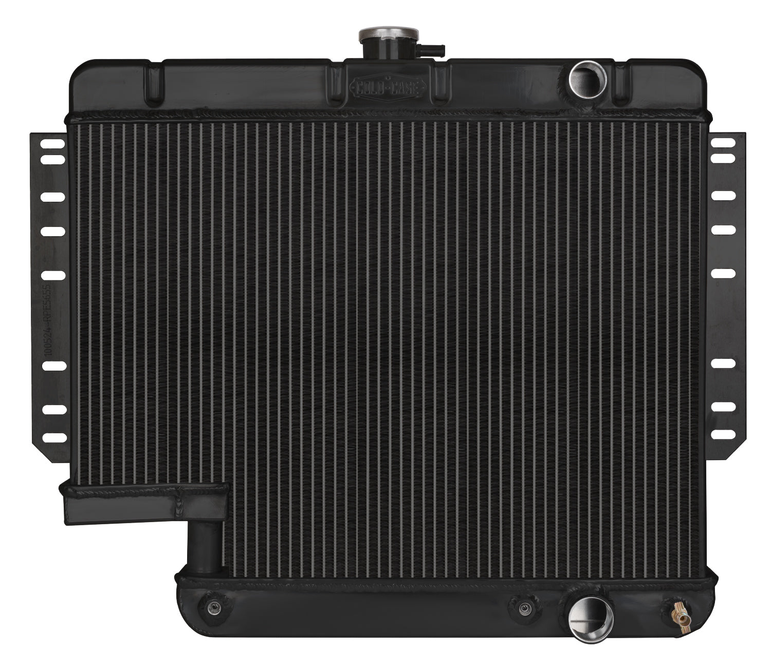 Cold Case Radiators Radiator - Black Night Rider Series - 28.75 in W x 23 in H x 3 in D - Passenger Side Inlet -