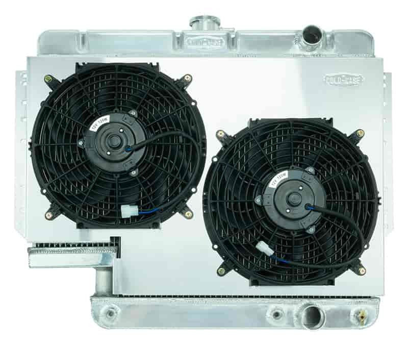 Cold Case Radiators Radiator and Fan - 28.75 in W x 23 in H x 3 in D - Dual Fans - Passenger Side Inlet - Passenger