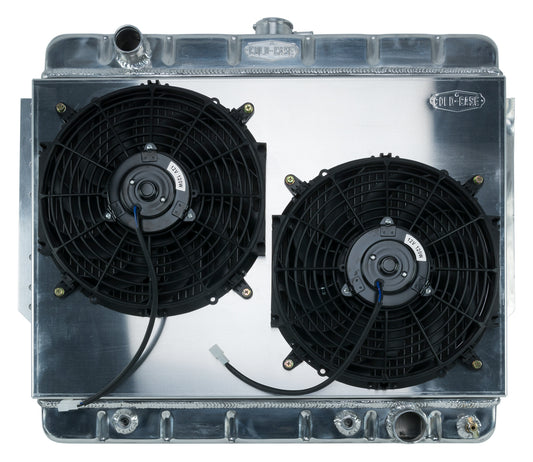 Cold Case Radiators Radiator and Fan - 28.75 in W x 23.5 in H x 3 in D - Driver Side Inlet - Passenger Side Outlet -