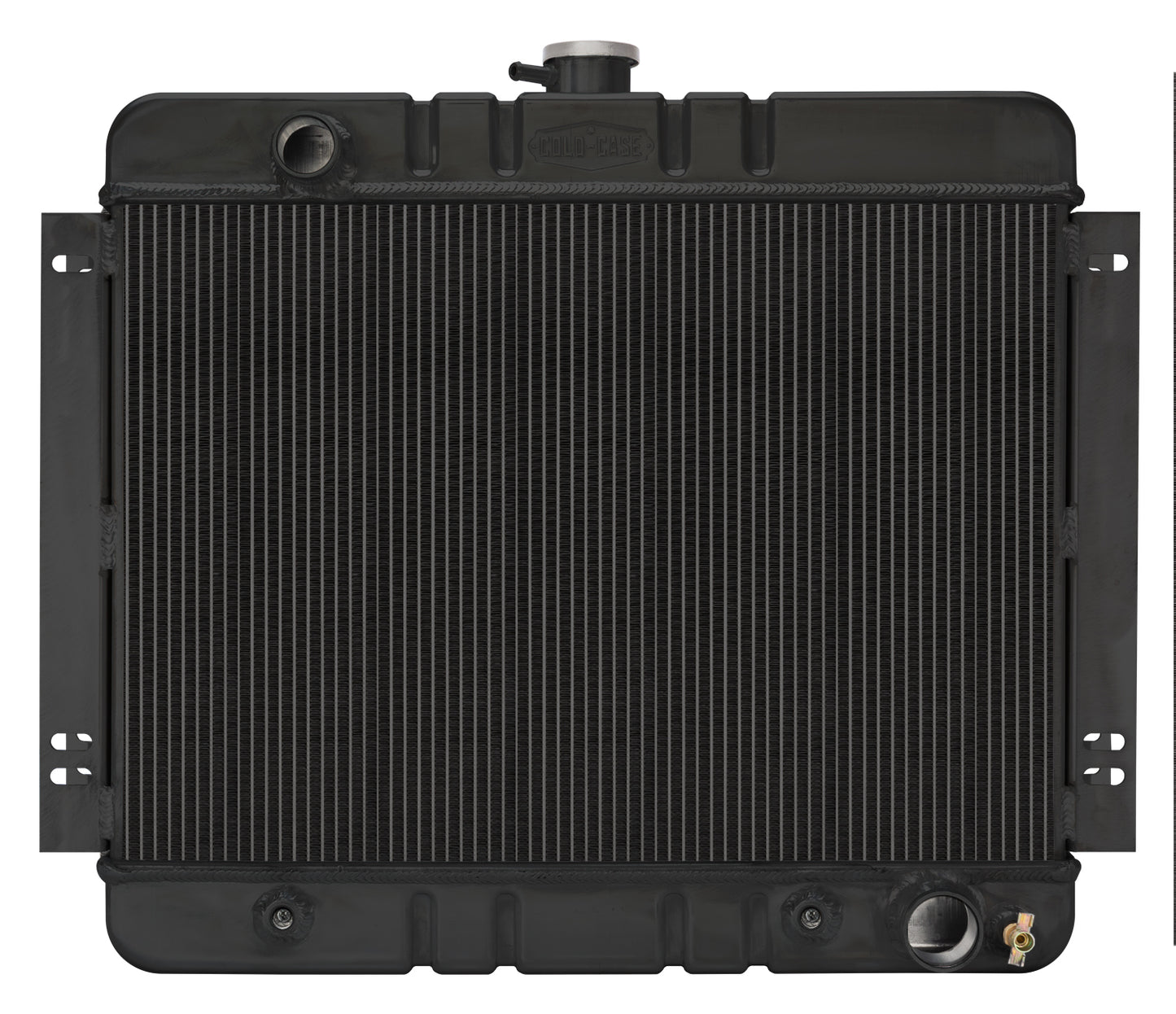 Cold Case Radiators Radiator - Black Night Rider Series - 22.35 in W x 20.7 in H x 3 in D - Driver Side Inlet -