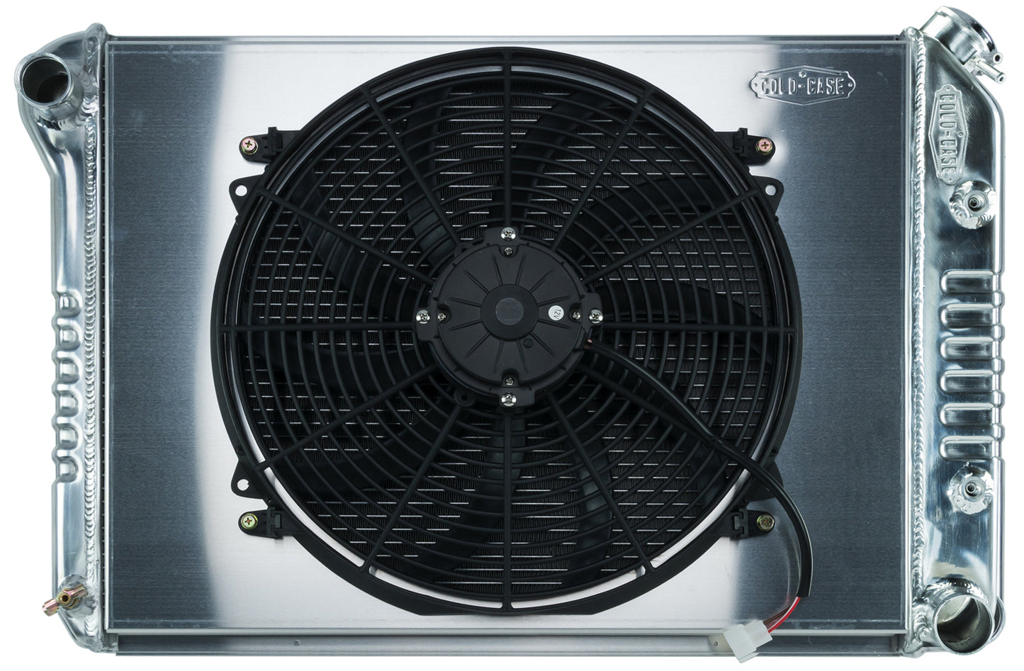Cold Case Radiators Radiator and Fan - 28.35 in W x 19 in H x 3 in D - Driver Side Inlet - Passenger Side Outlet -