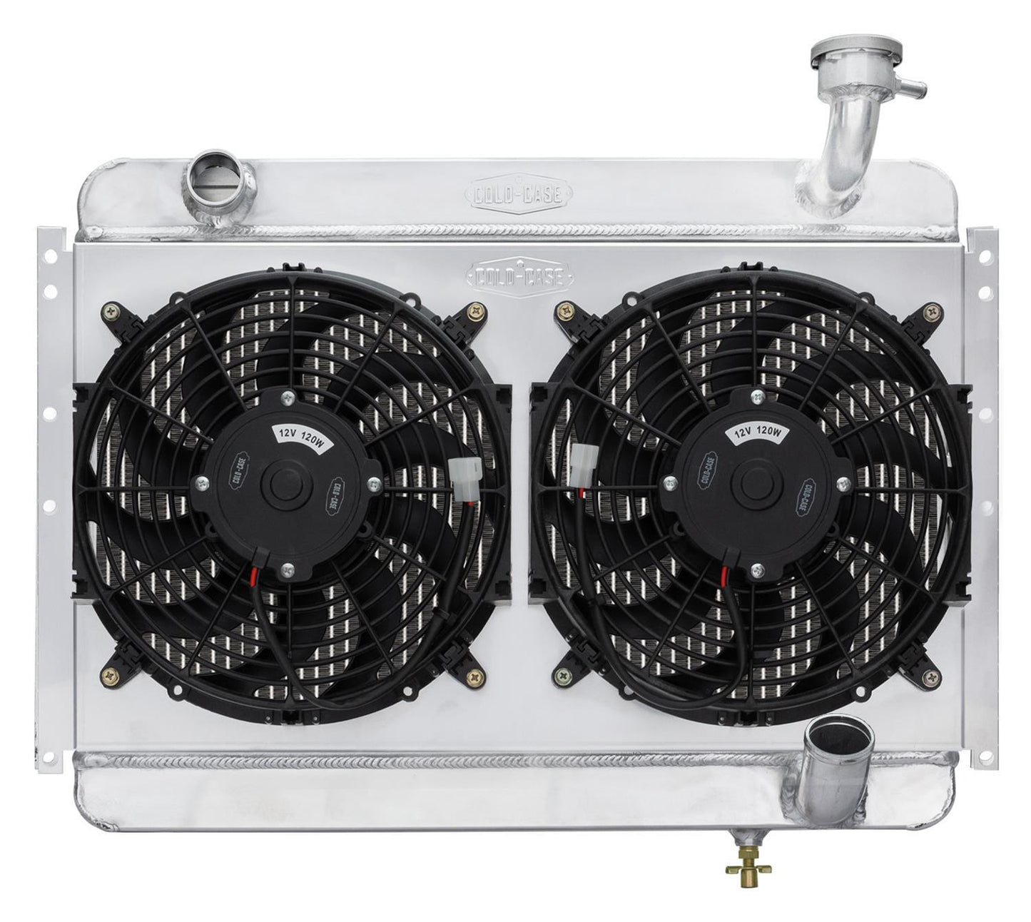 Cold Case Radiators Radiator and Fan - 26.25 in W x 19 in H x 6.75 in D - Dual Fans - Driver Side Inlet - Passenger