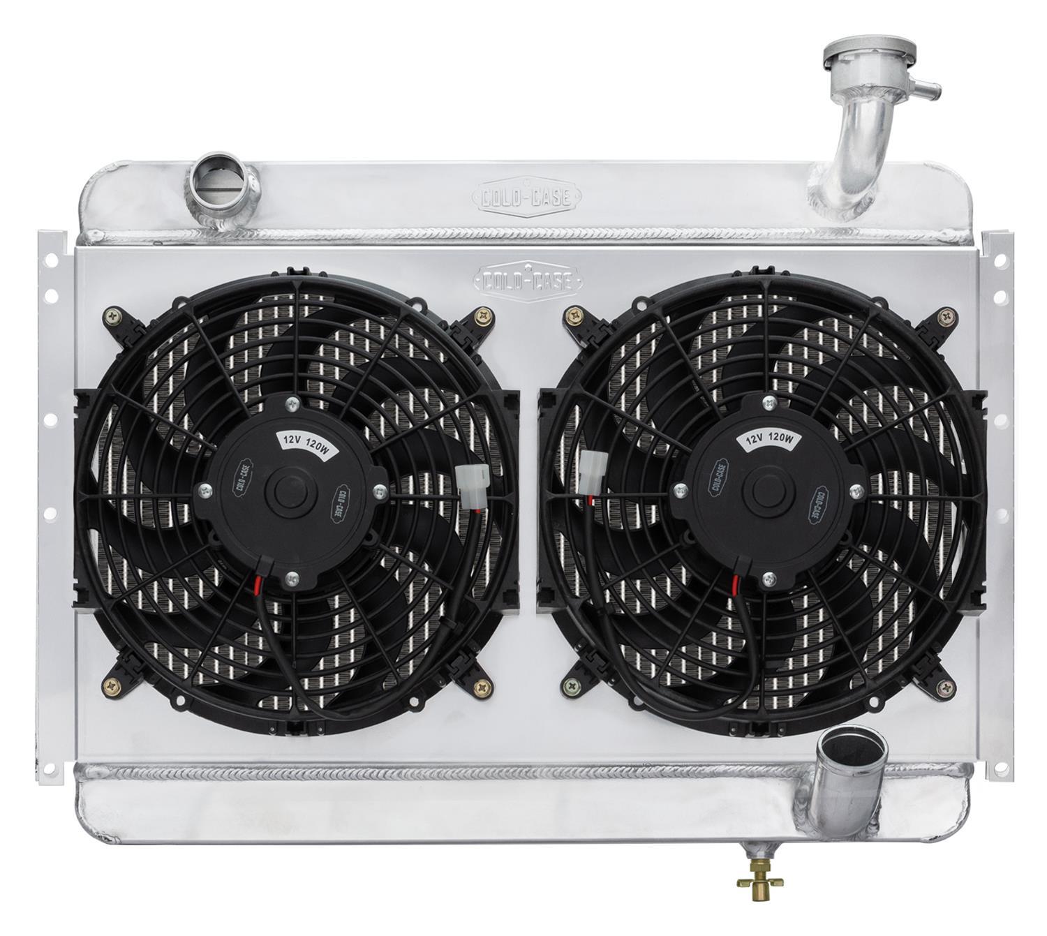 Cold Case Radiators Radiator and Fan - 26.25 in W x 19 in H x 6.75 in D - Dual Fans - Driver Side Inlet - Passenger