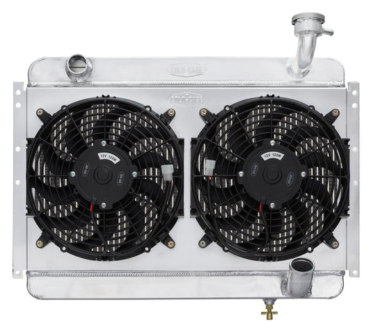 Cold Case Radiators Radiator and Fan - 26.25 in W x 19 in H x 6.75 in D - Dual Fans - Driver Side Inlet - Passenger