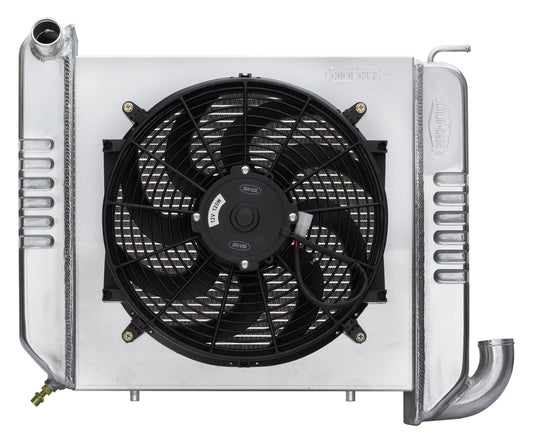 Cold Case Radiators Radiator and Fan - 24.5 in W x 18 in H x 6.75 in D - Driver Side Inlet - Passenger Side Outlet -