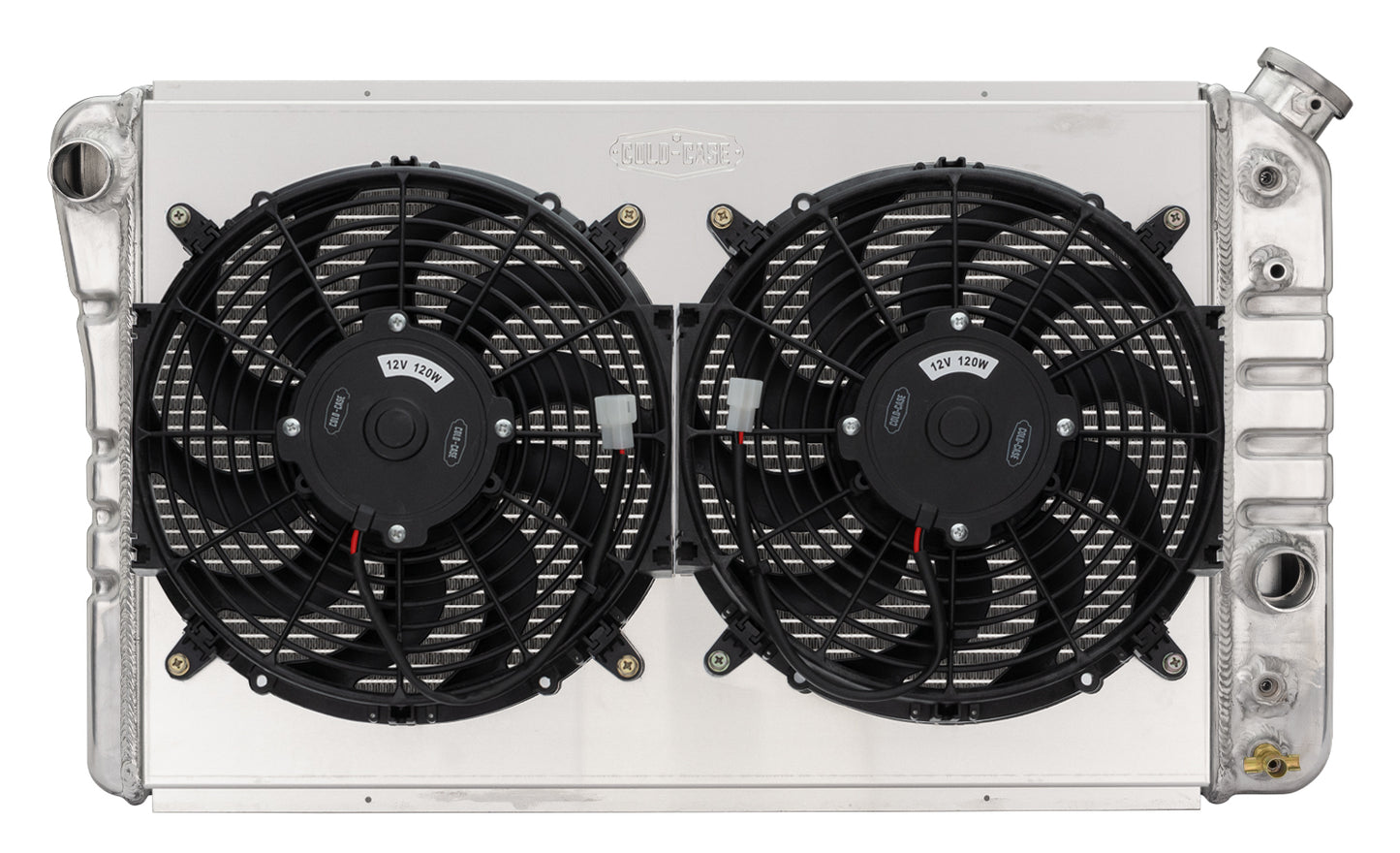 Cold Case Radiators Radiator and Fan - 29 in W x 16.5 in H x 6.75 in D - Dual Fans - Driver Side Inlet - Passenger