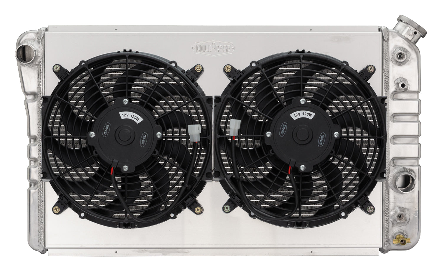 Cold Case Radiators Radiator and Fan - 29 in W x 16.5 in H x 6.75 in D - Dual Fans - Driver Side Inlet - Passenger