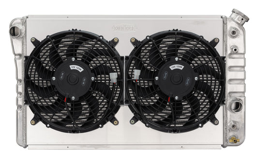 Cold Case Radiators Radiator and Fan - 29 in W x 16.5 in H x 6.75 in D - Dual Fans - Driver Side Inlet - Passenger