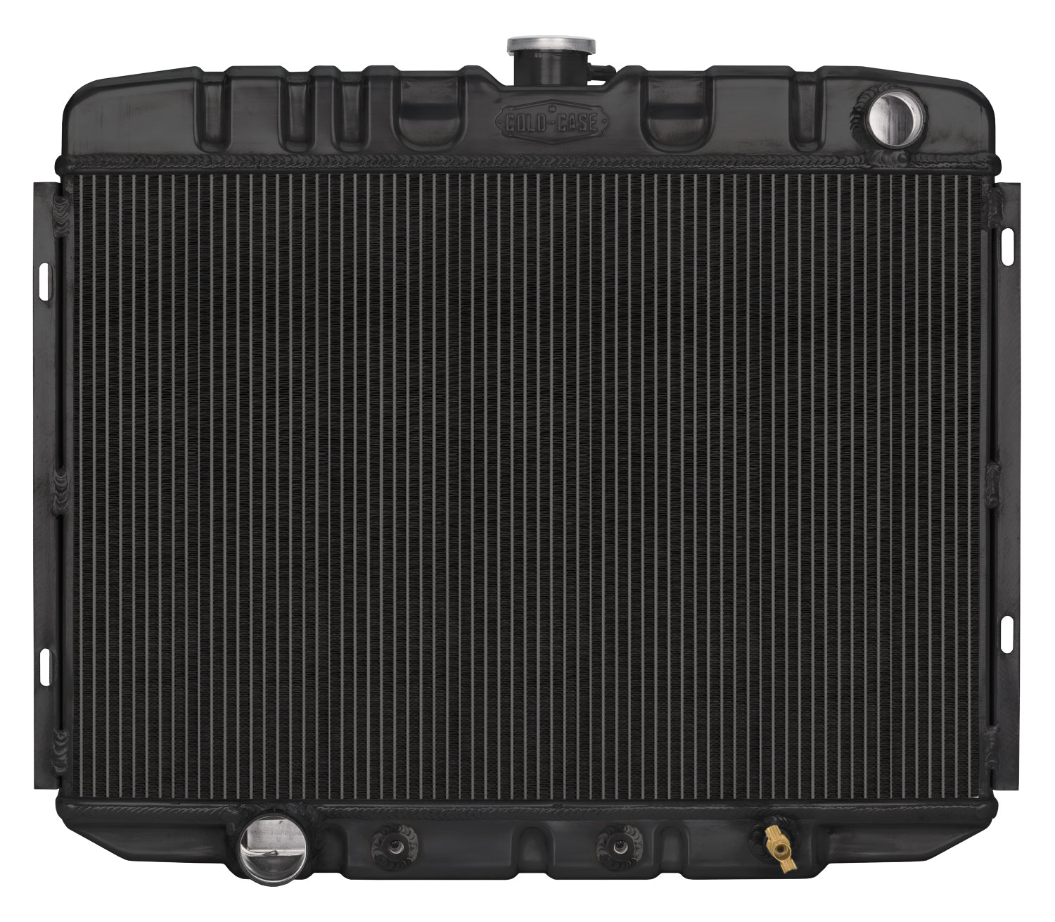 Cold Case Radiators Radiator - Black Night Rider Series - 25 in W x 21.5 in H x 3 in D - Passenger Side Inlet - Driver